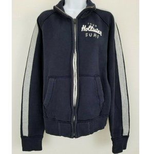 Hollister Surf Zip Sweater Mockneck Blue Fleece